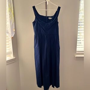 Navy Dress with slight off shoulder straps.